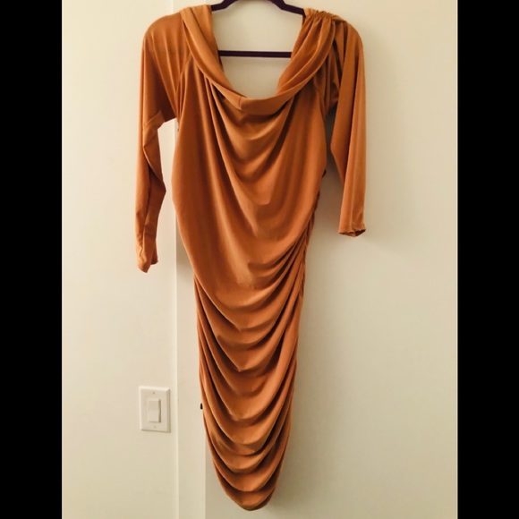Madyson Ruched Dress in Mustard - Picture 8 of 9